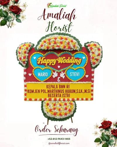 Karangan Papan Bunga Pernikahan di Sindurejo